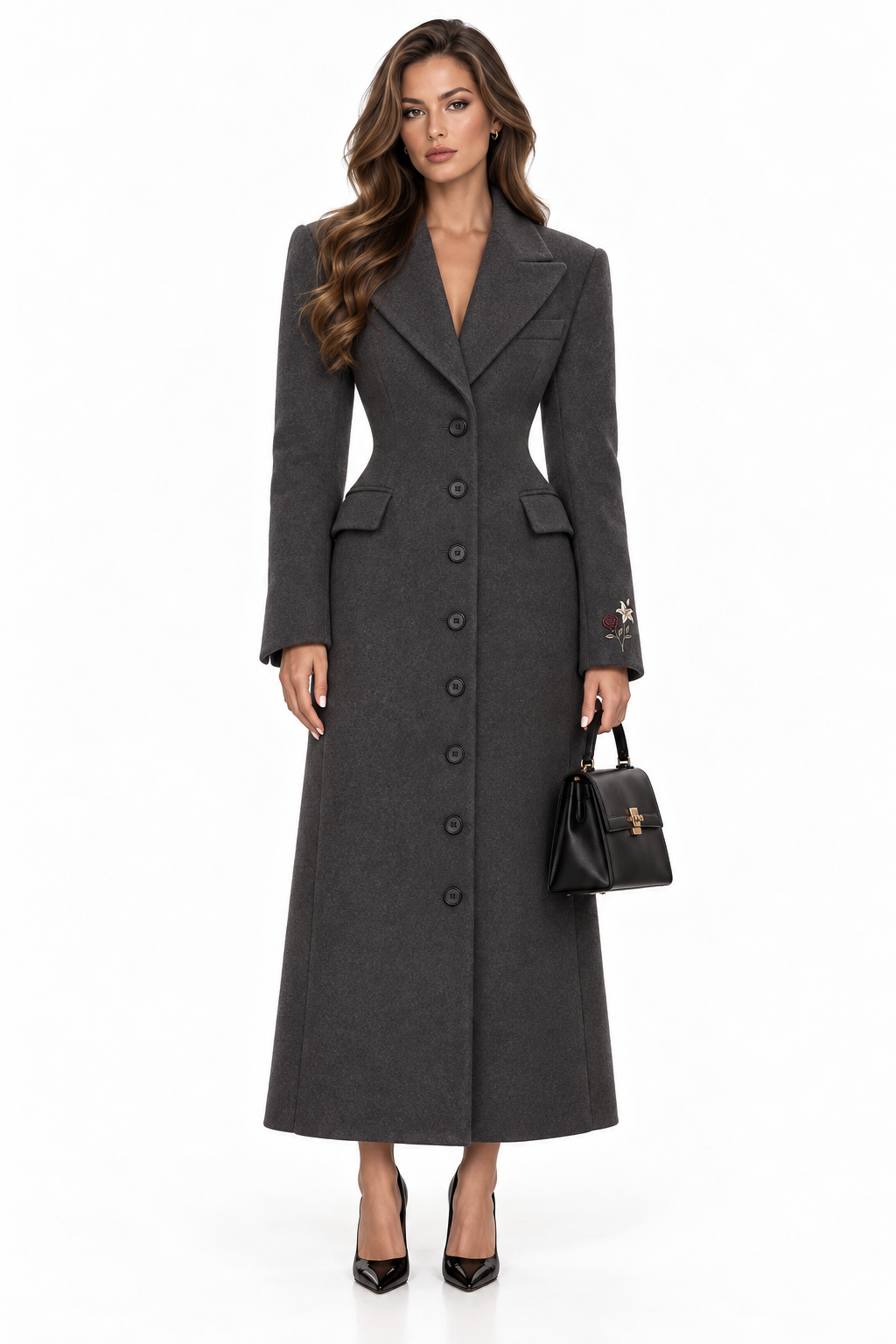 The Hayat Coat | Women’s Long Winter Wool Coat | Gray