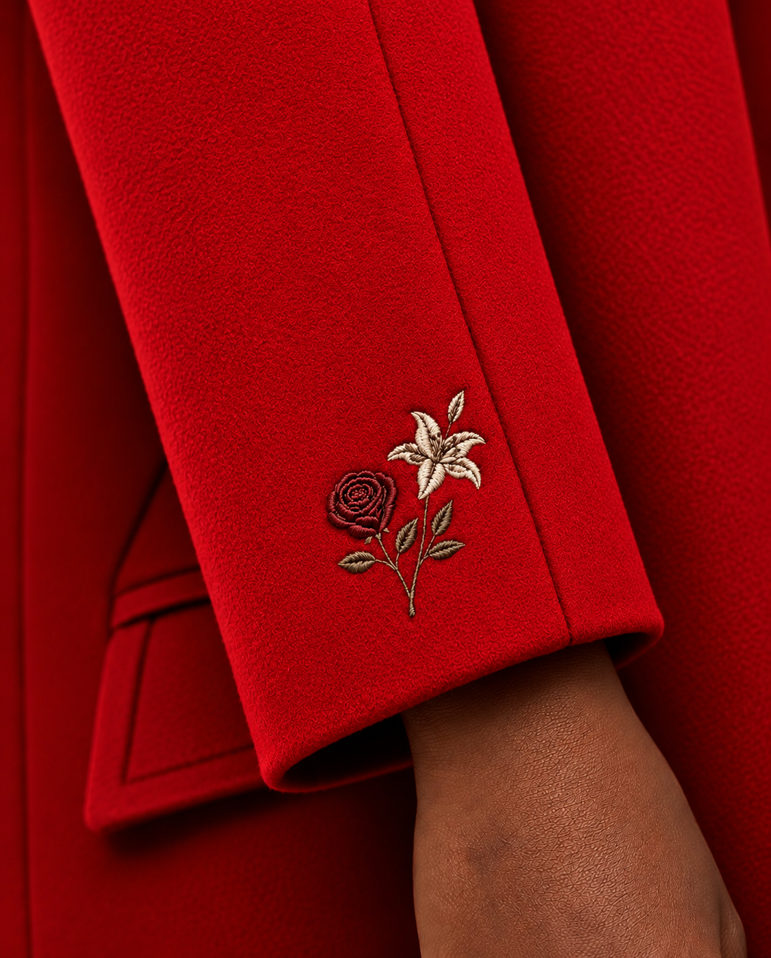 The Hayat Coat | Women’s Long Winter Wool Coat | Red