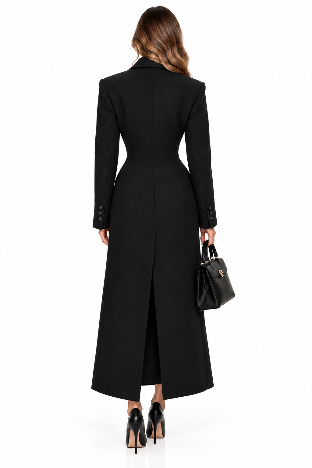 The Hayat Coat | Women’s Long Winter Wool Coat | Black