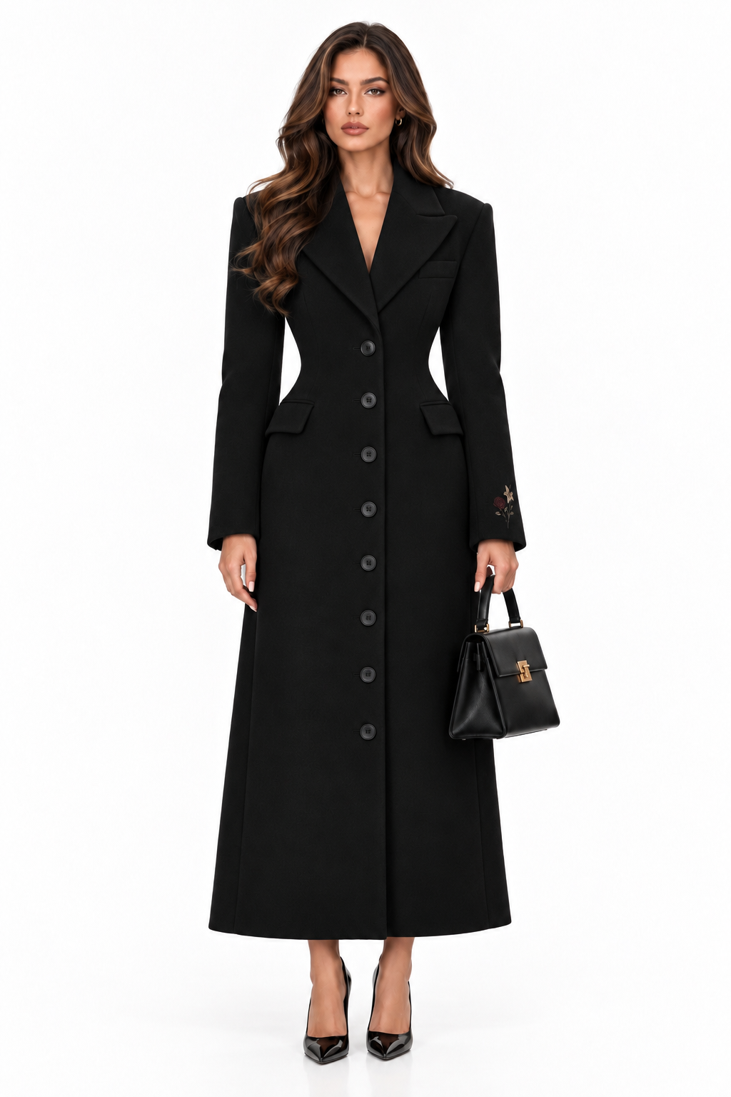 The Hayat Coat | Women’s Long Winter Wool Coat | Black